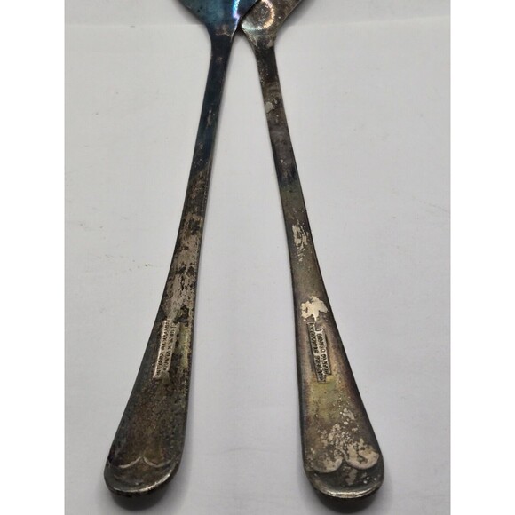 Sheffield England Silver Plate Salad Servers Serving Fork & Spoon Set - Picture 4 of 4